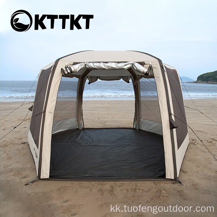 Ашық кемпинг алтыбұрышты күмбез кеңінен пергола